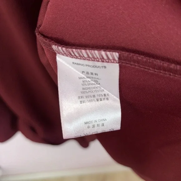 Missmay Burgundy Lace Fit Flare Cocktail Dress Stretch 3/4 Sleeve Sz L Midi - Picture 9 of 10